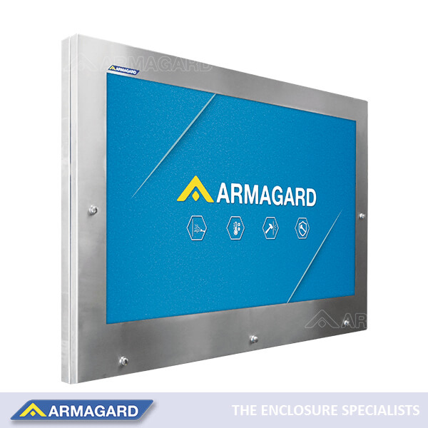 Armagard IP69K monitor in acciaio inossidabile per proteggere lo schermo nelle zone dove vengono lavate le apparecchiature